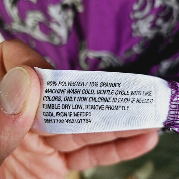 Gilligan & OMalley Women's S Crossover Front Sleepwear Tank Dress Purple Floral - Picture 6 of 6